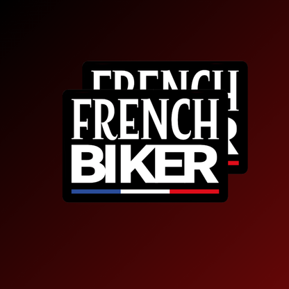 2 Stickers FRENCH BIKER BLACK
