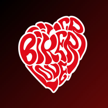 2 Stickers BIKER LOVER Rouge
